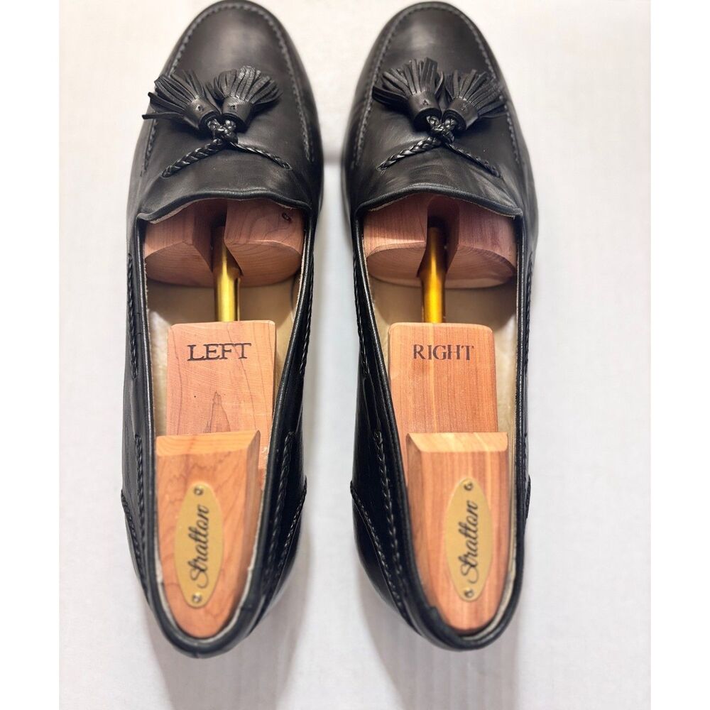 Cole Haan Bragano Black Premium Leather Tassel Kiltie Loafers Italy 11.5 M RARE - Picture 4 of 12